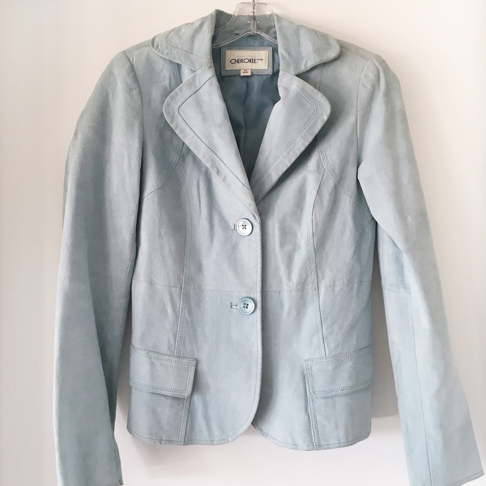 Light Blue real suede jacket sz XS